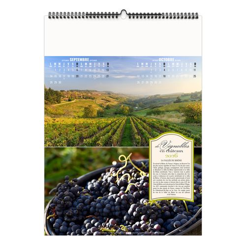 DE VIGNOBLES EN CHÂTEAUX 2026 - 6 FEUILLETS - RELIURE BAGUETTE - MARQUAGE 1 COULEUR thumbnail 8