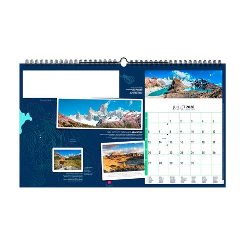 RANDONNÉES DU MONDE 2026 - XXL 620 x 360 mm - MARQUAGE 1 COULEUR thumbnail 9