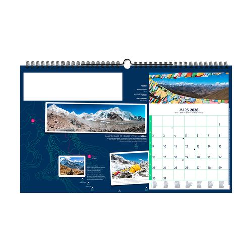 RANDONNÉES DU MONDE 2026 - XXL 620 x 360 mm - MARQUAGE 1 COULEUR thumbnail 5