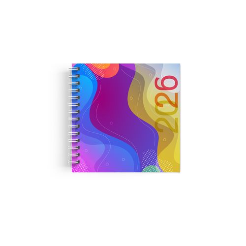 AGENDA SPIRALE MINI 2026 - 90x165mm COUV 400g QUADRI R/V - PELLI MAT 1ERE+4EME - ATLAS + SEMAINIER STANDARD 128 PAGES 80g - SPIRALE BLANCHE + PERFO DES ANGLES thumbnail 4
