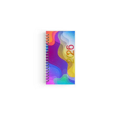 AGENDA SPIRALE MINI 2026 - 90x165mm COUV 400g QUADRI R/V - PELLI MAT 1ERE+4EME - ATLAS + SEMAINIER STANDARD 128 PAGES 80g - SPIRALE BLANCHE + PERFO DES ANGLES thumbnail 5