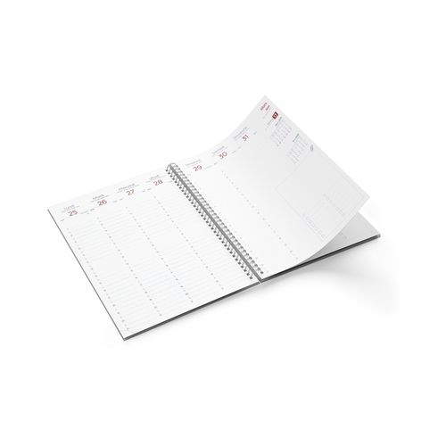 AGENDA SPIRALE MINI 2026 - 90x165mm COUV 400g QUADRI R/V - PELLI MAT 1ERE+4EME - ATLAS + SEMAINIER STANDARD 128 PAGES 80g - SPIRALE BLANCHE + PERFO DES ANGLES thumbnail 6