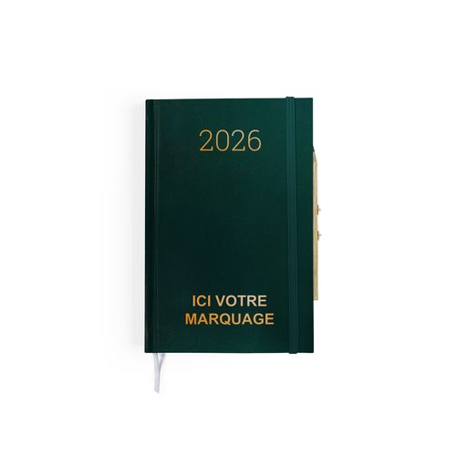 AGENDA DE CHANTIER 2026 - 90 x 140 mm - COUVERTURE BORDEAUX SANS MARQUAGE - ELASTIQUE DE FERMETURE - CRAYON ET PORTE CRAYON thumbnail 4