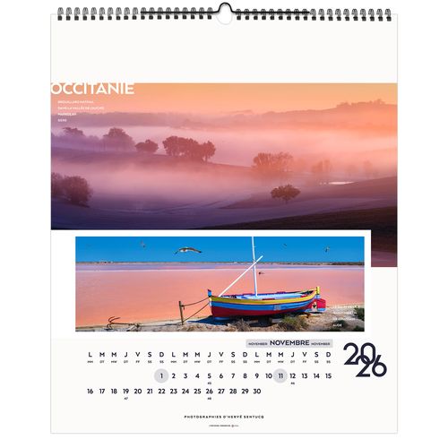 LA FRANCE PANORAMIQUE 2026 - SMALL 330 x 400 mm - MARQUAGE 1 COULEUR thumbnail 13