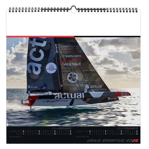VOILE SPORTIVE 2026 - SMALL 330 x 330 mm - MARQUAGE 1 COULEUR - RELIURE BAGUETTE thumbnail 5