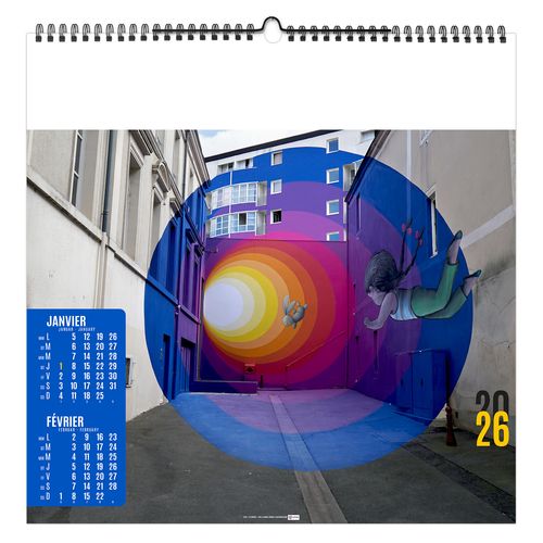 STREET ART 2026 - SMALL 330 x 330 mm - MARQUAGE 1 COULEUR - RELIURE BAGUETTE thumbnail 5