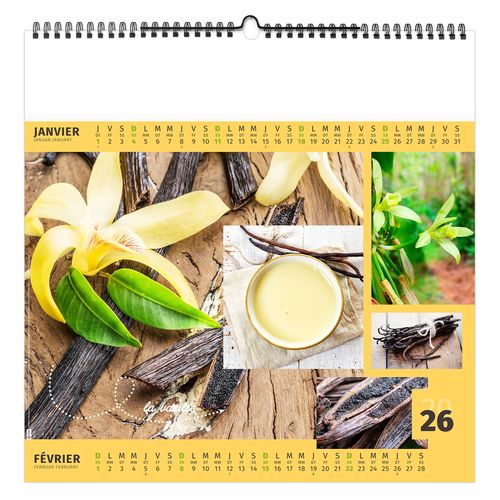 AROMATES ET COMPAGNIE 2026 - SMALL 330 x 330 mm - MARQUAGE 1 COULEUR - RELIURE BAGUETTE thumbnail 5