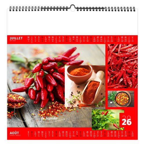 AROMATES ET COMPAGNIE 2026 - SMALL 330 x 330 mm - MARQUAGE 1 COULEUR - RELIURE BAGUETTE thumbnail 8