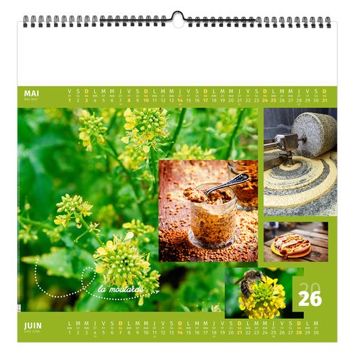 AROMATES ET COMPAGNIE 2026 - SMALL 330 x 330 mm - MARQUAGE 1 COULEUR - RELIURE BAGUETTE thumbnail 7