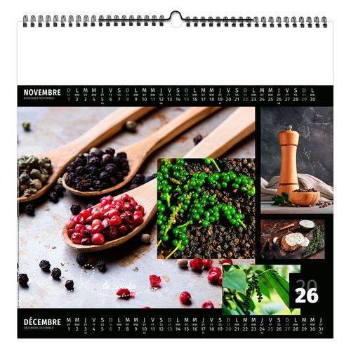 AROMATES ET COMPAGNIE 2026 - SMALL 330 x 330 mm - MARQUAGE 1 COULEUR - RELIURE BAGUETTE thumbnail 10