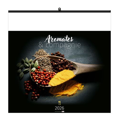 AROMATES ET COMPAGNIE 2026 - SMALL 330 x 330 mm - MARQUAGE 1 COULEUR - RELIURE BAGUETTE thumbnail 4