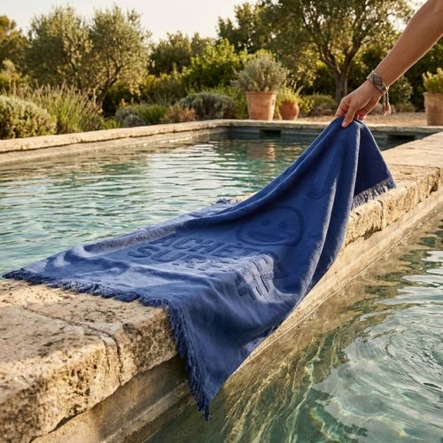 Fouta serviette frangée 100 x 160 cm 450g thumbnail 4