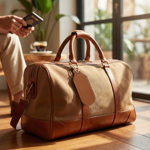 Porte-étiquette bagage cuir régénéré thumbnail 5