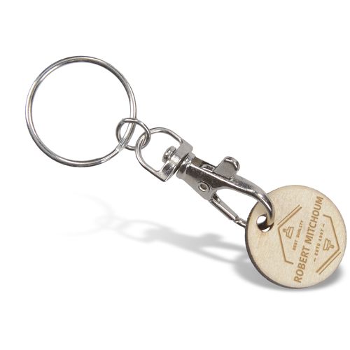 PORTE-CLÉS JETON CLASSIQUE AVEC JETON BOIS - 2