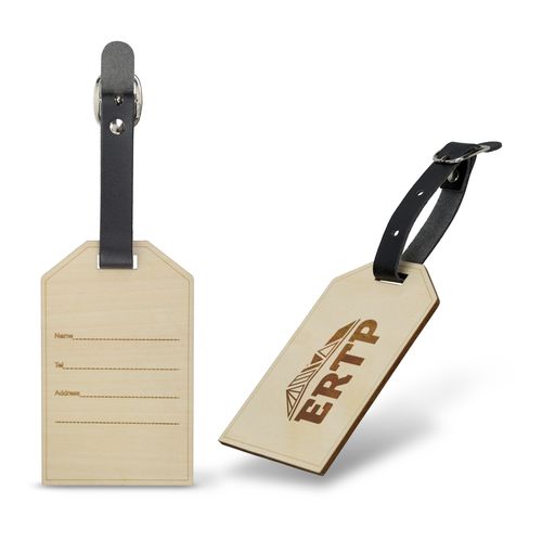 ÉTIQUETTE À BAGAGE EN BOIS