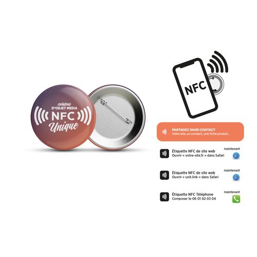 BADGE BOUTON AVEC PUCE NFC - 2
