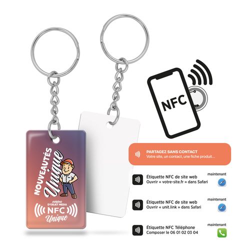 PORTE-CLÉS PVC RIGIDE AVEC PUCE NFC - 1