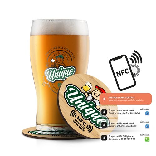 SOUS-VERRE BOIS AVEC PUCE NFC - 1