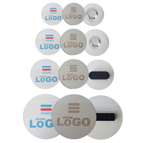 Badge en bois AIMANTÉ - France, PROPULZ, Objets publicitaires personnalisés