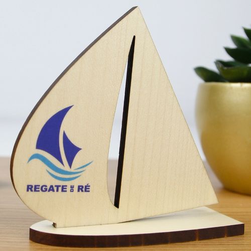 Trophée en bois BATEAU 10cm - France