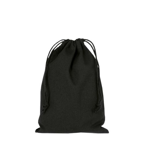 Pochon coton noir S 15x20, objet publicitaire personnalisé avec votre logo.