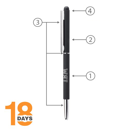 Clap Stylo-stylet fin ouverture twist. STOCK. - 2