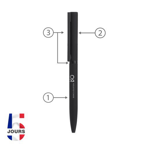 Stylo bille Sari twist métal noir STOCK FRAN - 2