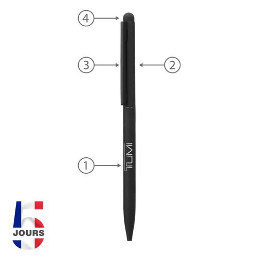 stylet THIN métal stylo bille noir STOCK FR - 2