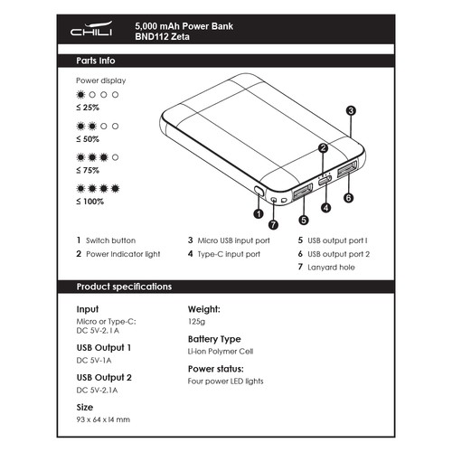 Zeta, Powerbank 5000 mah (fabrication) - 3