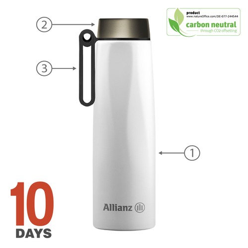 GOURDE ISOTHERME CALYPSO H AVEC POIGNEE BLANC *STOCK - 2