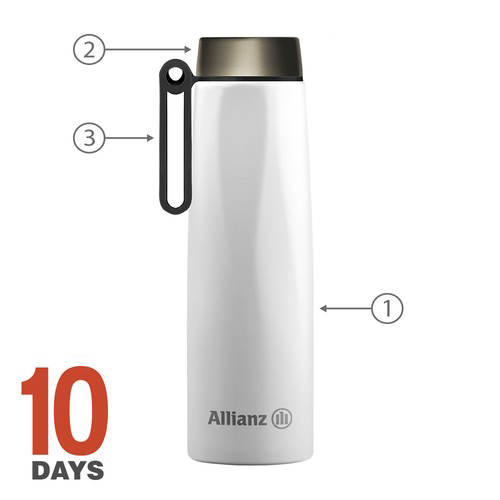 GOURDE ISOTHERME CALYPSO H AVEC POIGNEE BLANC *STOCK - 2