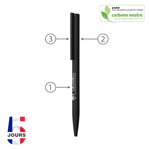 Sari THIN stylo bille métal STOCK NOIR FRANCE - 2