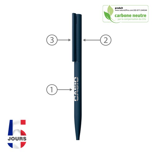 Sari THIN stylo bille Bleu Rubber FRANCE - 2