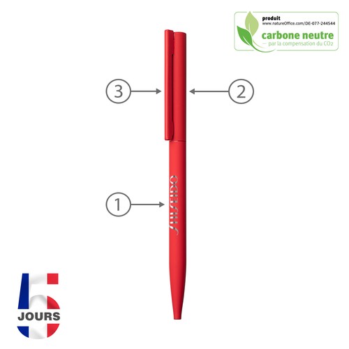 Sari THIN stylo bille Rouge Rubber - 2