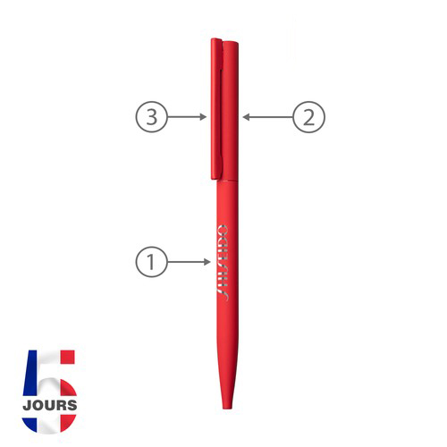 Sari THIN stylo bille Rouge Rubber - 2