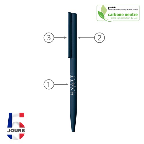 Stylo bille Sari THIN BLEU MAT - 2