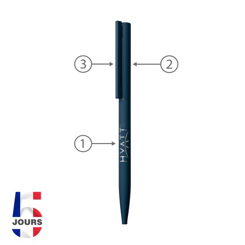 Stylo bille Sari THIN BLEU MAT - 2