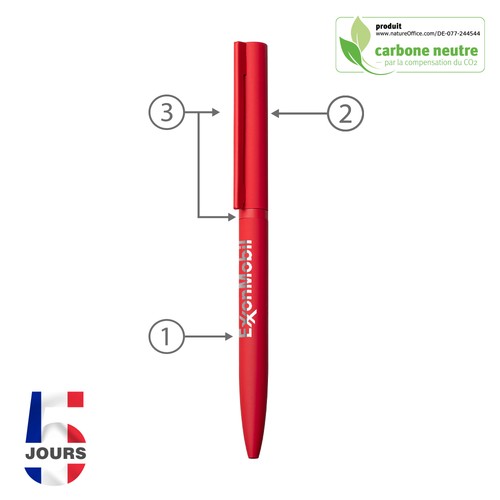 Stylo bille métal Sari twist ROUGE - 2