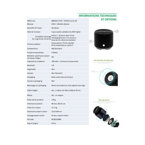 Enceinte sans fil Levo Bleu - 5