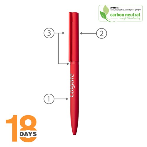 Sari twist stylo à bille en métal STOCK Rubber ROUGE - 2