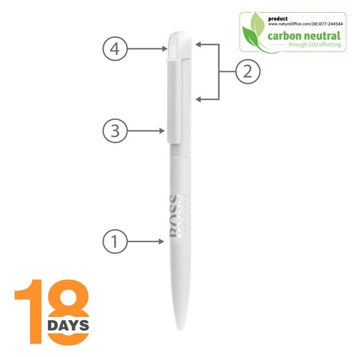 Folk, stylo à bille métal twist STOCK BLANC MAT - 2