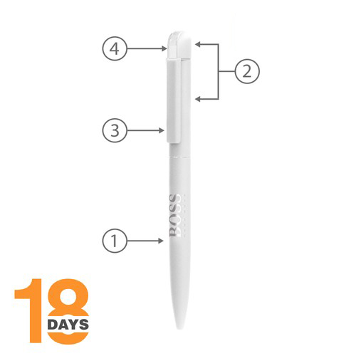 Folk, stylo à bille métal twist STOCK BLANC MAT - 2