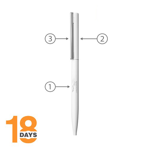 Sari, stylo métal twist fin STOCK BLANC MAT - 2