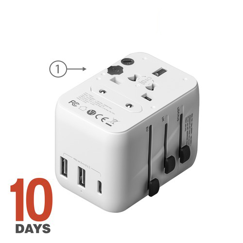 GlobePlug, adaptateur de voyage universel, 12 W ST - 2