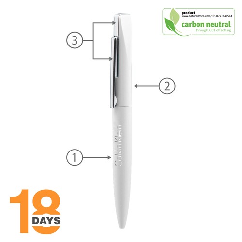 Stylo bille métal twist slim STOCK BLANC MAT - 2