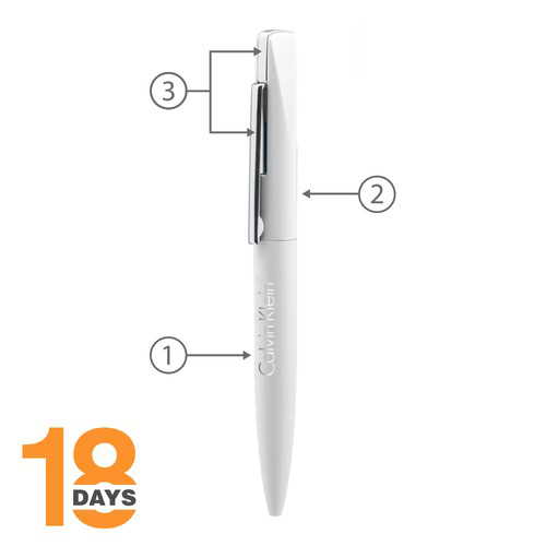 Stylo bille métal twist slim STOCK BLANC MAT - 2