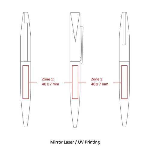 Stylo à bille twist fin en métal STOCK BLEU Rubber - 5
