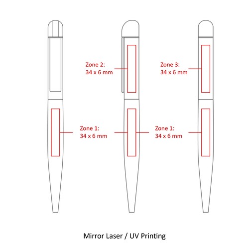 Folk, stylo à bille métal twist STOCK Rubber ROUGE - 6