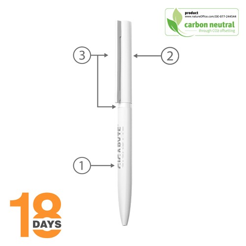 Stylo métal Sari twist STOCK BLANC MAT - 2