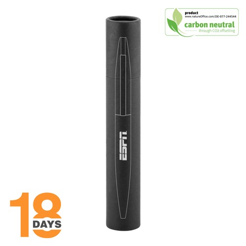 Stylo à bille twist fin en métal STOCK ROUGE rubber - 3